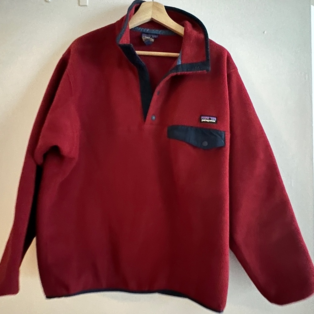 Patagonia 90s Vintage Red Synchilla Snap T Pullover